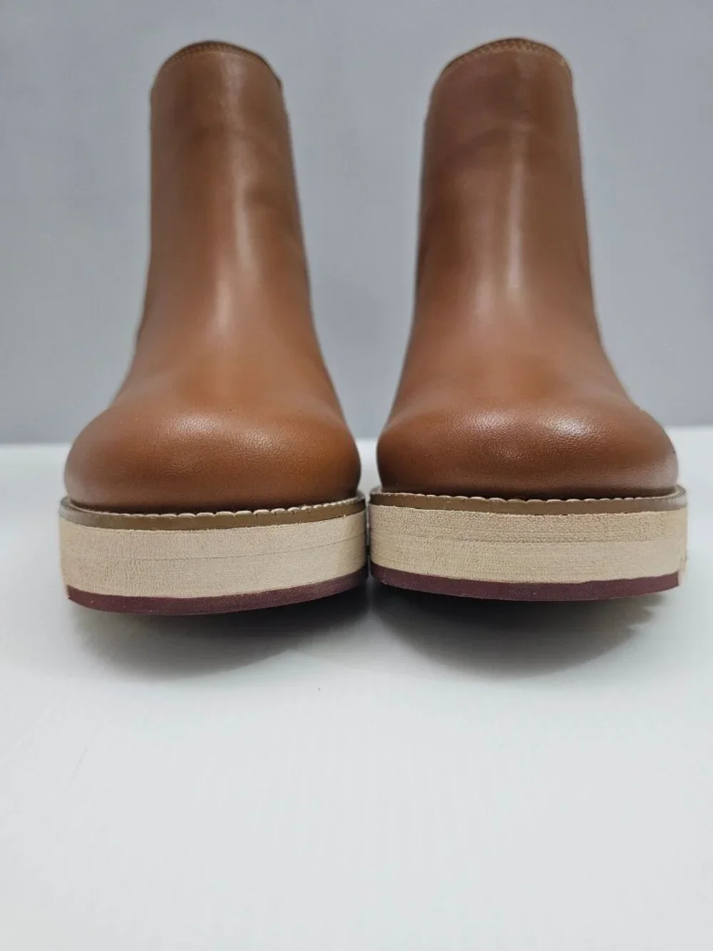 Cole Haan Zerogrand City Wedge Chelsea Boot Womens 11 Tan Leather Ankle Platform